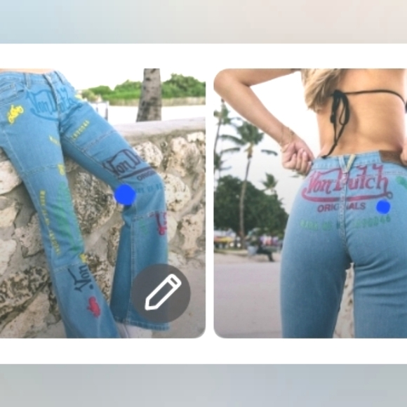 VON DUTCH Rare Ltd Ed 224/300 MOTO Collect Button Low Rise Luxury FLARE Jeans 28 - Picture 3 of 16